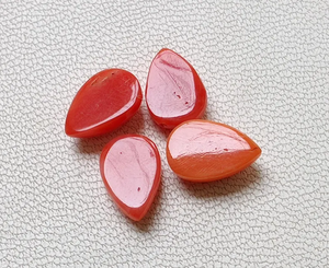 Cabujón en forma de pera de Coral rojo italiano de calidad AAA + tamaño calibrado 6X8 MM tamaño, piedras preciosas sueltas Flatback - Product Image 6