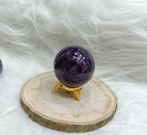Sphères d'améthyste polies, boules de cristal violet naturel pour la décoration de la maison, artisanat en pierre semi-précieuse en forme de cercle - Product Image 2