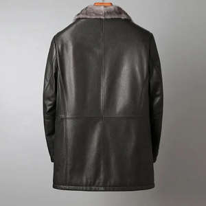 Veste d'hiver grande taille en gros, veste décontractée coupe-vent en toile de coton pour homme, logo sur le devant, parka longue - Product Image 2