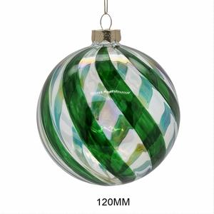Ornements de Noël en verre soufflé à la main, couleurs vives, rouge, vert et blanc classiques, décorations pour arbre de Noël - Product Image 1