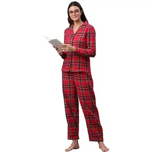 Pakaian tidur wanita, baju tidur wanita desain kasual faktor cantik baju lengan panjang & Set piyama untuk rumah