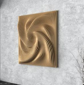 Décoration murale en bois ondulé paramétrique Art Déco avec des vagues torsadées, fichiers numériques pour machines de découpe de bois CNC - Option de suspension, prix - Product Image 4