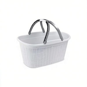 ELEGANCE ตะกร้าซักผ้าพลาสติก 58x38x28 ซม. พร้อมหูจับ สีขาว โพลีโพรพิลีน - Product Image 2