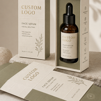 Boîte d'emballage personnalisée de luxe pour sérum facial avec insert en papier, carton cosmétique pliable pour l'emballage de sérum, vente en gros OEM