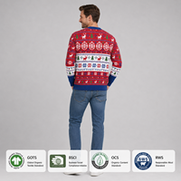 Pull tricoté personnalisé FNJIA pour homme, motif jacquard Fair Isle, style décontracté pour les fêtes, idéal pour superposer, OEM, marque privée