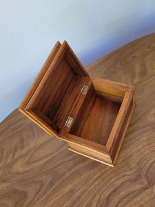 Boîte de rangement de bijoux en bois massif de style chinois antique technique polie par serrure multicouche - Product Image 5