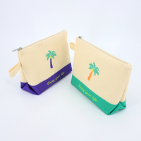 Sac à maquillage personnalisé BSCI avec fermeture éclair, en toile de coton recyclée écologique, pochette pour accessoires, trousse de maquillage avec impression personnalisée