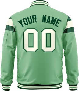 Premium Varsity Jacket Luxury Bomber Oversized Satin Contraste Colors Stripes High Quality Streetwear Chaqueta al por mayor para hombres - Product Image 5