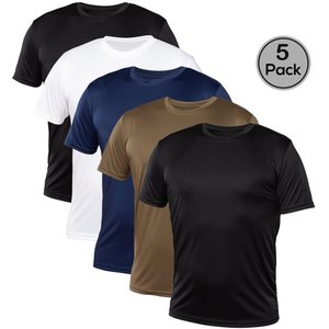 Blank Solid 100% Cotton Knitted Activewear <b>5</b> <b>Pack</b> <b>Men's</b> Crew Neck Quick Dry Performance <b>T</b>-<b>Shirt</b> XS to 4XL - Product Image 2