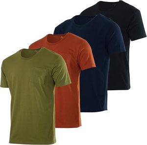 Ensemble 4 pièces pour hommes Sport Performance à manches courtes et col rond avec poche Custom Your LOGO Printing Oversize T-shirt pour hommes - Product Image 4