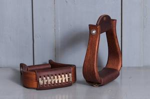 Estribos Profesionales para Caballos de Estilo Occidental, Marca ZONE, con Certificación CE e ISO, para Montar a Caballo, Hechos a Mano, de Madera de Roble de Lujo, 2 Pulgadas - Product Image 5