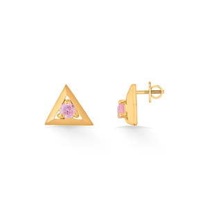 Trigon Beam <b>Gold</b> Plated Zircon <b>Stud</b> <b>Earrings</b> for Women Trendy <b>Rose</b> <b>Gold</b> Jewelry for Engagement Wedding Anniversary Party Gift - Product Image 5