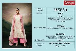 Salwar Kameez de Algodón Premium al por Mayor, Estampado y Bordado Ganga Meela Mal, para Mujer, Ropa de Fiesta India y Pakistaní, para Todas las Temporadas - Product Image 6