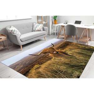 Alfombra de vaca de las Tierras Altas, alfombra rústica de animales de granja, tapete de suelo con estampado digital de la naturaleza escocesa, alfombra suave con pelo largo - Product Image 3
