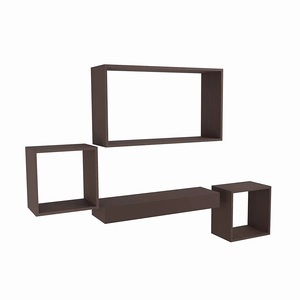 Fashionable Traditional Shape Floating Polygon Double Tier Multifunction Wood Wall <b>Shelves</b> Living Room Furniture Panel <b>Shelf</b> - Product Image 3