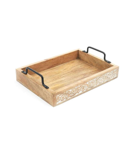 Bandeja de Madera de Diseño Moderno, Bandeja de Servicio para Cocina, Artículo Decorativo, Bandeja de Servicio de Madera de la India - Product Image 3