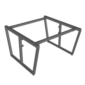 Tables en cluster de style industriel 120x120cm pour 2 personnes, assemblées avec pieds en acier et supports de montage pour panneau de modestie HCTC025 - Product Image 1