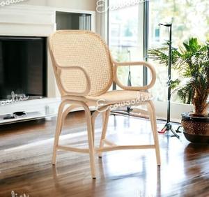 Sillón de ratán de bambú para exteriores de mimbre Natural más vendido y un respaldo para muebles de exterior Silla de ratán bastón y bambú - Product Image 6