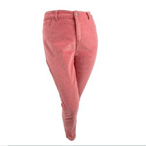 Pantaloni Lexington in velluto a coste da donna Charter Club, a vita alta, anti-piega, con stampa animalier, colore rosa, taglia 16 - Product Image 1