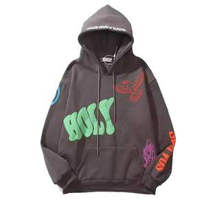 Sweat-shirt pour homme de haute qualité, 400 g/m², coupe oversize, motif lettres, doublé, 100 % coton, impression en relief personnalisée, automne - Product Image 5