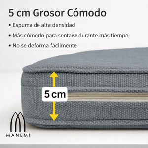 Coussin de banc long minimaliste en bois massif avec rembourrage en mousse haute densité, housse amovible et lavable à fermeture éclair, pour chaises et tapis d'intérieur - Product Image 4