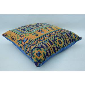 Oreiller en laine de Bohème multicolore 28x28 Coussin décoratif en patchwork brodé vintage Portable pour la literie et l'utilisation du sol - Product Image 5