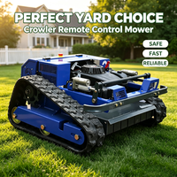 Mesin Pemotong Rumput Robotik Crawler Nirkabel dengan Trek Karet Anti-Selip untuk Medan Kompleks