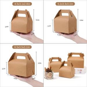 Caja de embalaje con caja de pastel Kraft Manterial de alta calidad Caja de pastelería Postre Gable Regalo Cartón DE BODA Logotipo personalizable - Product Image 3