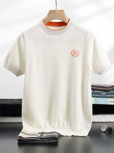 Imprimé personnalisé de haute qualité T-Shirt pour homme 100% coton motif solide col à manches courtes respirant durable coupe régulière tricoté - Product Image 6