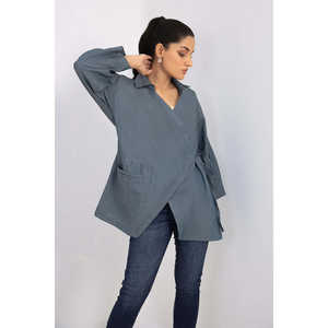 Camisa de Lino 100% Teñida en Tono Índigo WGK-DNW-DY-1949 - Product Image 5