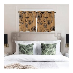 Digital Mushroom Printed For Living Room Bedroom Lace Kids Double-deck Antique Grommet Top Blackout Curtains Home Decoration - Product Image 1