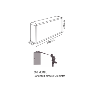 LED Double-sided Emergency Exit Sign <b>Light</b> 75x600x400mm Outdoor Z Series Plastic - Product Image 5