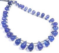 Perles lisses polies en tanzanite africaine en forme de goutte, brin de 10 pouces, 6-11 mm, pierre précieuse bleue naturelle pleochroïque de haute qualité, Afrique du Sud