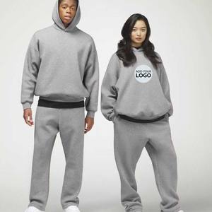 Survêtement pour hommes 550GSM 2 pièces à capuche survêtement ensembles jogging décontracté costumes athlétiques - Product Image 4