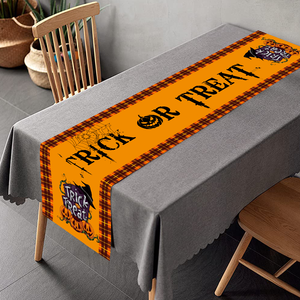 Hạnh Phúc Halloween bảng chạy 71x14in ác bí ngô máu dấu tay Khăn trải bàn Halloween bên trang trí bảng Runner Băng biểu ngữ - Product Image 2