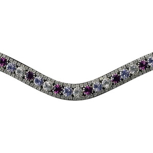 Cuero de caballo ecuestre Diamante Jeweled Brow-Band Bling Triple Layer Cristales de diamantes multicolores OEM aceptado - Product Image 1