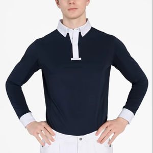 Chemise à manches longues pour l'équitation masculine, respirante, contrôle de l'humidité, légère, couche de base équestre, service personnalisé ODM OEM - Product Image 4
