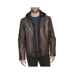 Vestes en cuir pour motocyclistes sur mesure en gros, fermeture éclair, imperméables, coupe-vent, saison hivernale, service OEM, conception de logo avant - Product Image 1