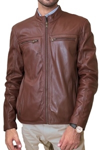 Fashionable Premium 100% Leather <b>Canvas</b> <b>Plain</b> Dyed Zipper Winter Jackets for Men Women Durable Casual Stylish - Product Image 1