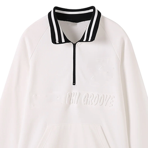 Sudadera de Forro Polar de Invierno con Cierre de Cremallera de un Cuarto, Bordado Groove Phi, Lavado Ácido, Personalizada al por Mayor, Etiqueta Privada, Poliéster/Algodón - Product Image 6