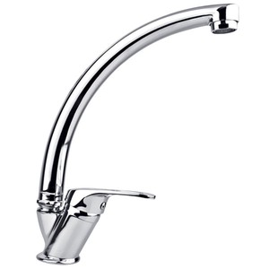 Robinet de lavabo moderne en laiton sans plomb, monocommande, à poser sur le comptoir, anti-rayures, poli, eau chaude/froide, garantie 2 ans - Product Image 1