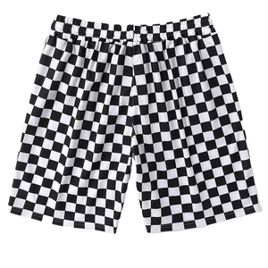Shorts de plage pour hommes, logo personnalisé OEM, shorts streetwear, imprimé à carreaux noirs, respirants, légers, décontractés, shorts d'été - Product Image 3