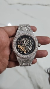 Luxe Hip Hop pour Ice hommes montre pour femme VVS diamant blanc diamants simulés complets Ronda mouvement à Quartz 5mm boîtier pointeur - Product Image 3