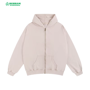 เสื้อฮู้ดซิปแบบกำหนดเองสำหรับทุกเพศ ผลิตจากผ้าฝ้าย 100% ระบายอากาศได้ดี แห้งเร็ว ทรงปกติ เหมาะสำหรับฤดูหนาว สีซีดแบบซันเฟด ล้างสีแบบแอซิดวอช - Product Image 4
