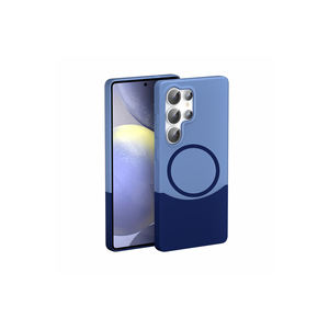 Pour Galaxy S25 Ultra, compatible MagSafe, coque de protection double couche de luxe en silicone, bleu marine, matériau en silicone souple - Product Image 1