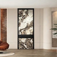 Pintu Masuk Aluminium Cor Modern yang Dapat Disesuaikan, Pintu Eksterior Tahan Air dengan Relief 3D Stereo, Sesuai Standar AS & Eropa