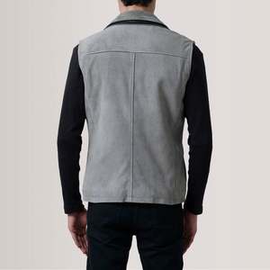 เสื้อกั๊กหนังกลับน้ำหนักเบาสำหรับผู้ชาย ยี่ห้อ Zane Grey  ตกแต่งโลโก้ตามสั่ง ผ้าโพลีเอสเตอร์กันน้ำ ผ้าเดนิม สำหรับใส่หน้าร้อน บุด้วยผ้าฝ้าย ตกแต่งด้วยโลโก้ - Product Image 4