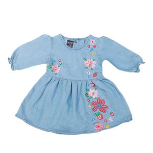 Vestido de Mezclilla Bordado para Niñas - Azul Claro - Product Image 3