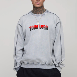 Sudadera básica de gran tamaño de algodón 100% de peso pesado, ropa informal de invierno, sudaderas con capucha y sudadera con logotipo personalizado para hombre con hombros caídos - Product Image 1