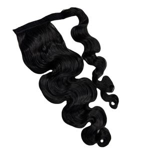 Produits de vente chauds 100% Extensions de cheveux vierges humains Remy Boby Wavy Ponytail Drawstring, fournisseur de cheveux vietnamiens - Product Image 2